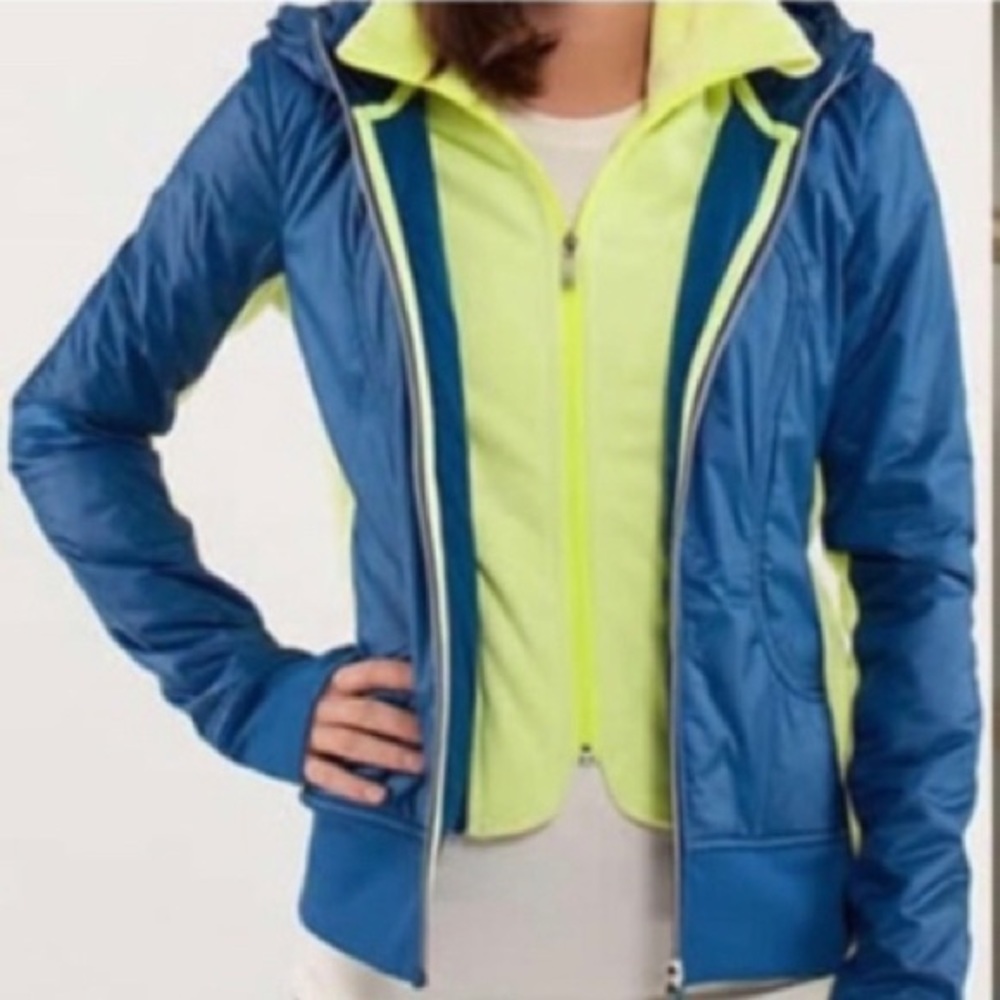 Lululemon Uba Hoodie Beaming Blue and Clarity Yellow Size 4. *Special Edition*
